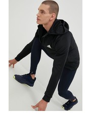 Kurtka męska adidas Performance bluza treningowa kolor czarny z kapturem gładka - Answear.com Adidas Performance