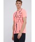 T-shirt - koszulka męska Adidas Performance adidas Performance t-shirt treningowy HB9086 kolor różowy wzorzysty