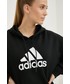 Bluza Adidas Performance adidas Performance bluza bawełniana damska kolor czarny z kapturem z nadrukiem