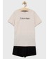Piżama dziecięca Calvin Klein Underwear piżama bawełniana dziecięca kolor szary z nadrukiem