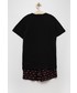 Piżama dziecięca Calvin Klein Underwear piżama bawełniana dziecięca kolor czarny z nadrukiem