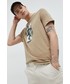 T-shirt - koszulka męska Premium By Jack&Jones Premium by Jack&Jones t-shirt bawełniany kolor beżowy z nadrukiem