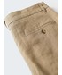 Spodnie męskie Mango Man spodnie lniane oyster męskie kolor beżowy proste