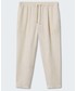 Spodnie męskie Mango Man spodnie lniane Romelino męskie kolor beżowy
