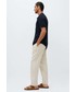 Spodnie męskie Mango Man spodnie lniane Romelino męskie kolor beżowy