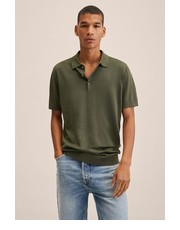 T-shirt - koszulka męska polo bawełniane Arraona kolor brązowy gładki - Answear.com Mango Man