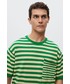 T-shirt - koszulka męska Mango Man t-shirt bawełniany Thor kolor zielony wzorzysty