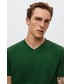 T-shirt - koszulka męska Mango Man t-shirt bawełniany Chelsea kolor zielony gładki