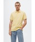 T-shirt - koszulka męska Mango Man polo bawełniane Rea kolor żółty gładki