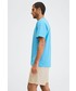 T-shirt - koszulka męska Mango Man t-shirt bawełniany Swim kolor turkusowy gładki