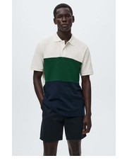 T-shirt - koszulka męska polo bawełniane Aloeb kolor beżowy wzorzysty - Answear.com Mango Man