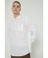 Koszula męska Medicine koszula lniana męska kolor biały regular ze stójką