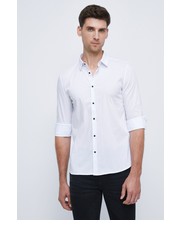 Koszula męska koszula męska kolor biały slim z kołnierzykiem klasycznym - Answear.com Medicine
