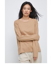 Bluzka longsleeve bawełniany kolor beżowy - Answear.com Medicine