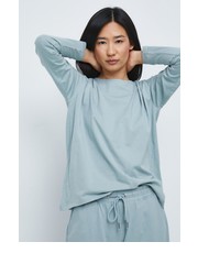 Bluzka longsleeve bawełniany kolor turkusowy - Answear.com Medicine