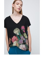 Bluzka t-shirt bawełniany kolor czarny - Answear.com Medicine