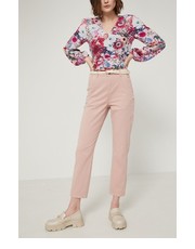 Spodnie Spodnie damskie kolor różowy proste high waist - Answear.com Medicine