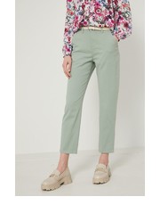 Spodnie Spodnie damskie kolor turkusowy proste high waist - Answear.com Medicine