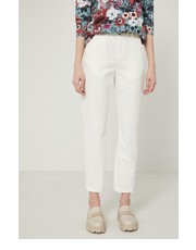 Spodnie Spodnie damskie kolor biały proste high waist - Answear.com Medicine