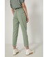 Spodnie Medicine spodnie damskie kolor zielony fason chinos high waist