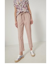 Spodnie spodnie damskie kolor różowy fason chinos high waist - Answear.com Medicine