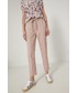 Spodnie Medicine spodnie damskie kolor różowy fason chinos high waist
