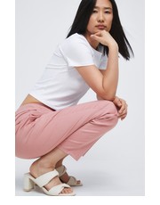 Spodnie spodnie damskie kolor różowy proste high waist - Answear.com Medicine