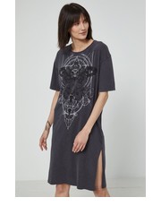 Sukienka sukienka bawełniana kolor szary mini oversize - Answear.com Medicine