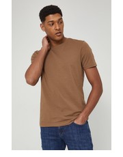 T-shirt - koszulka męska T-shirt męski kolor brązowy gładki - Answear.com Medicine
