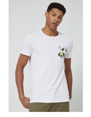 T-shirt - koszulka męska t-shirt bawełniany kolor biały z nadrukiem - Answear.com Medicine