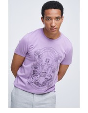 T-shirt - koszulka męska t-shirt bawełniany kolor fioletowy z nadrukiem - Answear.com Medicine