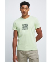 T-shirt - koszulka męska t-shirt bawełniany kolor zielony z nadrukiem - Answear.com Medicine