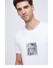 T-shirt - koszulka męska t-shirt bawełniany kolor biały z nadrukiem - Answear.com Medicine