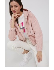 Kurtka kurtka sztruksowa kolor różowy przejściowa oversize - Answear.com Only
