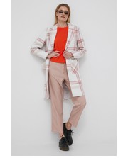 Płaszcz płaszcz z domieszką wełny kolor różowy przejściowy - Answear.com Only