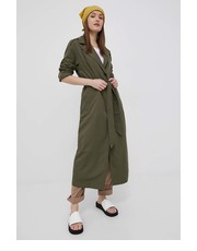 Płaszcz płaszcz damski kolor zielony przejściowy oversize - Answear.com Only