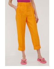 Spodnie spodnie damskie kolor pomarańczowy proste high waist - Answear.com Only