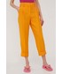Spodnie Only spodnie damskie kolor pomarańczowy proste high waist