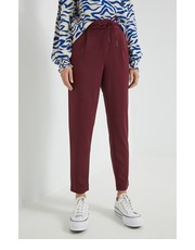 Spodnie spodnie damskie kolor bordowy proste high waist - Answear.com Only
