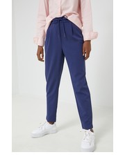 Spodnie spodnie damskie kolor granatowy proste high waist - Answear.com Only