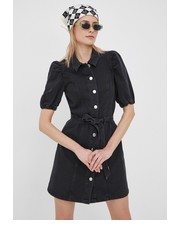 Sukienka sukienka jeansowa kolor czarny mini dopasowana - Answear.com Only