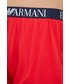Spodnie Emporio Armani Underwear szorty damskie kolor czerwony gładkie high waist