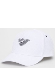 Czapka czapka kolor biały z aplikacją - Answear.com Emporio Armani Underwear
