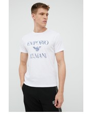 T-shirt - koszulka męska t-shirt bawełniany kolor biały z nadrukiem - Answear.com Emporio Armani Underwear