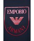 Piżama Emporio Armani Underwear koszula nocna bawełniana kolor granatowy bawełniana