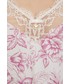 Piżama Emporio Armani Underwear top piżamowy kolor różowy koronkowa