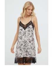 Piżama koszulka nocna damska kolor beżowy satynowa - Answear.com Emporio Armani Underwear