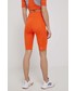 Spodnie Adidas By Stella Mccartney Adidas by Stella McCartney szorty treningowe damskie kolor pomarańczowy gładkie high waist