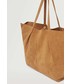 Shopper bag Mango Torebka zamszowa kolor beżowy