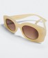 Okulary Mango okulary przeciwsłoneczne Alba damskie kolor beżowy